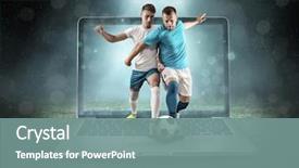  Presentation with football lights - PPT theme having a professional sport game background and a gray colored foreground