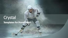  Presentation with ice hockey - Slide set with a professional sport game background and a gray colored foreground