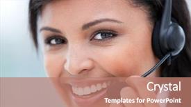  Presentation with customer service - Slides featuring a radiant customer service background and a  colored foreground