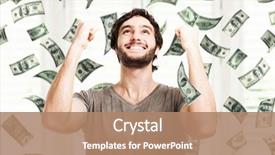  Presentation with rain - Slides featuring a rain of money background and a coral colored foreground