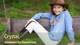  Presentation with cowgirl - Slide set consisting of a ranch - portrait of lovely cowgirl background and a tawny brown colored foreground