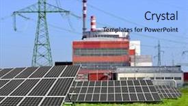  Presentation with nuclear energy - Audience pleasing presentation consisting of a reactor of nuclear backdrop and a light blue colored foreground