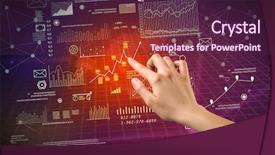  Presentation with female - Slides with a red and purple background and a  colored foreground