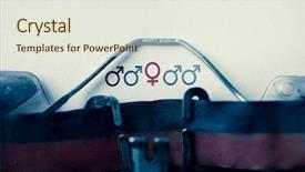  Presentation with female male symbol - Cool new PPT theme with a red female symbol backdrop and a sky blue colored foreground