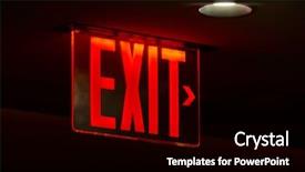  Presentation with emergency - PPT theme featuring a red lit exit background and a black colored foreground