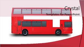  Presentation with bus - Presentation having a red london bus background and a coral colored foreground