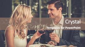  Presentation with glamour - Beautiful PPT layouts featuring a restaurant with glasses backdrop and a coral colored foreground