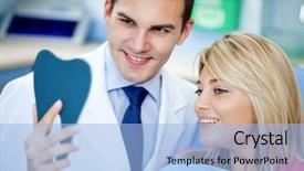  Presentation with teeth whitening - Presentation theme having a results of whitening background and a light blue colored foreground