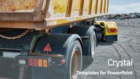  Presentation with road construction - Colorful presentation enhanced with truck at a road construction backdrop and a gray colored foreground