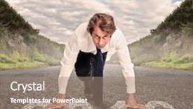  Presentation with road - Presentation theme consisting of a road with year background and a coral colored foreground