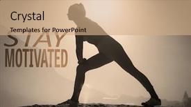  Presentation with stay healthy - Presentation theme featuring a rock against stay background and a coral colored foreground