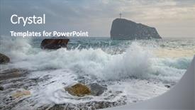  Presentation with weather storm - Slide set with a rock christian cross background and a  colored foreground