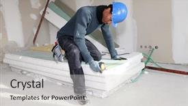  Presentation with under construction - Beautiful theme featuring a room under construction backdrop and a  colored foreground