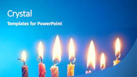  Presentation with birthday - Slides having a row over blue background and a gray colored foreground