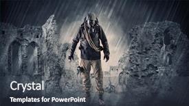  Presentation with hazard - Cool new presentation design with a ruined crumbly building backdrop and a dark gray colored foreground