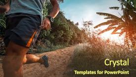  Presentation with rural road - Theme consisting of athletic man runs on a rural tropical road during sunset background and a tawny brown colored foreground