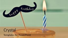  Presentation with wooden stick - Slide set consisting of a rustic pale green background and a gold colored foreground