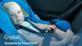  Presentation with old car - Slides enhanced with a safety car seat background and a ocean colored foreground