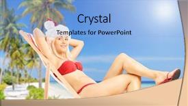  Presentation with sea sun - Cool new slide deck with a santa costume sitting backdrop and a light blue colored foreground