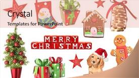  Presentation with islamic decorations decoration and motif - Slides consisting of a santa puppy all background and a coral colored foreground