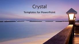  Presentation with summer sun - PPT layouts having a seaside beach resort background and a light blue colored foreground