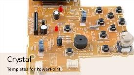  Presentation with circut board - Presentation featuring a section of electronic background and a  colored foreground