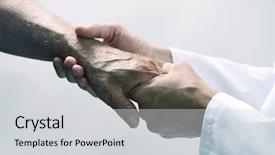  Presentation with moving patient - Amazing slide set having a senior caucasian patient backdrop and a light gray colored foreground