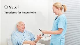  Presentation with mellitus - PPT theme featuring a senior with diabetes background and a  colored foreground