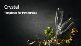  Presentation with new years eve - Audience pleasing PPT layouts consisting of a shamrock as lucky backdrop and a black colored foreground