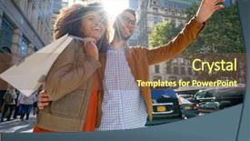  Presentation with hailing cab - PPT theme enhanced with a shopping day hail background and a tawny brown colored foreground