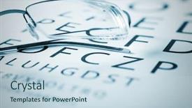  Presentation with test - Beautiful slide set featuring a sight test chart backdrop and a sky blue colored foreground