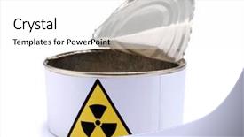  Presentation with radiation - Colorful slide deck enhanced with a sign of radiation backdrop and a white colored foreground