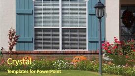  Presentation with house window - Cool new presentation with a single-family house backdrop and a tawny brown colored foreground