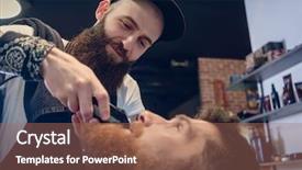  Presentation with trim - Slide deck consisting of a skilled barber trim background and a coral colored foreground