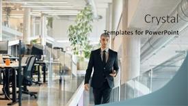  Presentation with corporate - PPT layouts consisting of a-sleek-corporate-setting and a mint green colored foreground