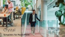  Presentation with corporate - Presentation design having a-sleek-corporate-setting background and a coral colored foreground