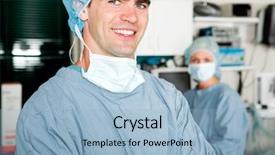  Presentation with operating room - Amazing PPT layouts having a small operating room backdrop and a light blue colored foreground