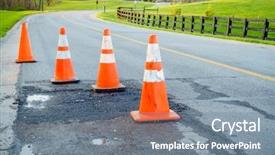  Presentation with rural road - Cool new PPT theme with a small rural road backdrop and a gray colored foreground