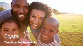  Presentation with black family - Colorful slide set enhanced with a smiling black family backdrop and a red colored foreground