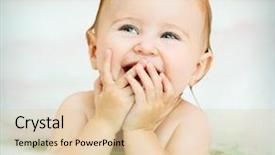  Presentation with bathroom - Presentation theme consisting of a smiling little baby background and a lemonade colored foreground