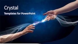  Presentation with electric current - Presentation theme featuring a smoking electric current background and a navy blue colored foreground