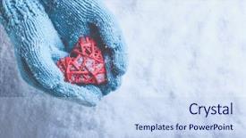  Presentation with romantic love - Beautiful slide deck featuring a snow background love backdrop and a sky blue colored foreground