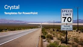  Presentation with limit - Amazing PPT layouts having a speed limit sign backdrop and a teal colored foreground