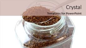  Presentation with powdered - Slide set consisting of a spoon of powder background and a coral colored foreground