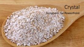  Presentation with whole wheat flour - Audience pleasing PPT theme consisting of a spoon of whole backdrop and a coral colored foreground