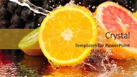  Presentation with pure splash water - Theme consisting of a spray of water background and a yellow colored foreground