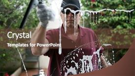  Presentation with friendly - PPT layouts with a squeegee leaving them background and a tawny brown colored foreground