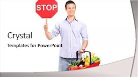  Presentation with road stop sign - Presentation theme with painted usa united states of america flag background and a coral colored foreground