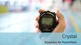  Presentation with coach - Beautiful PPT theme featuring a stopwatch during competition backdrop and a light blue colored foreground