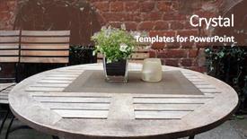  Presentation with chairs - Colorful PPT theme enhanced with a street of bremen backdrop and a tawny brown colored foreground